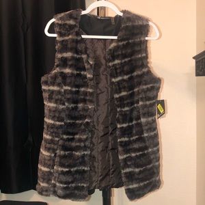 Brown Fur Activewear Vest